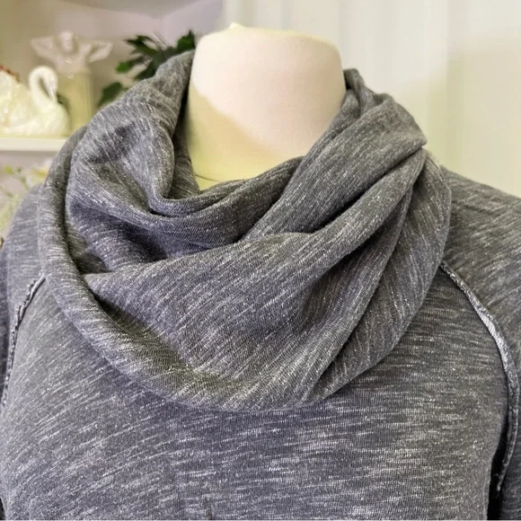 Free People Beach Cowl Neck Tee Grey - Picture 2 of 10